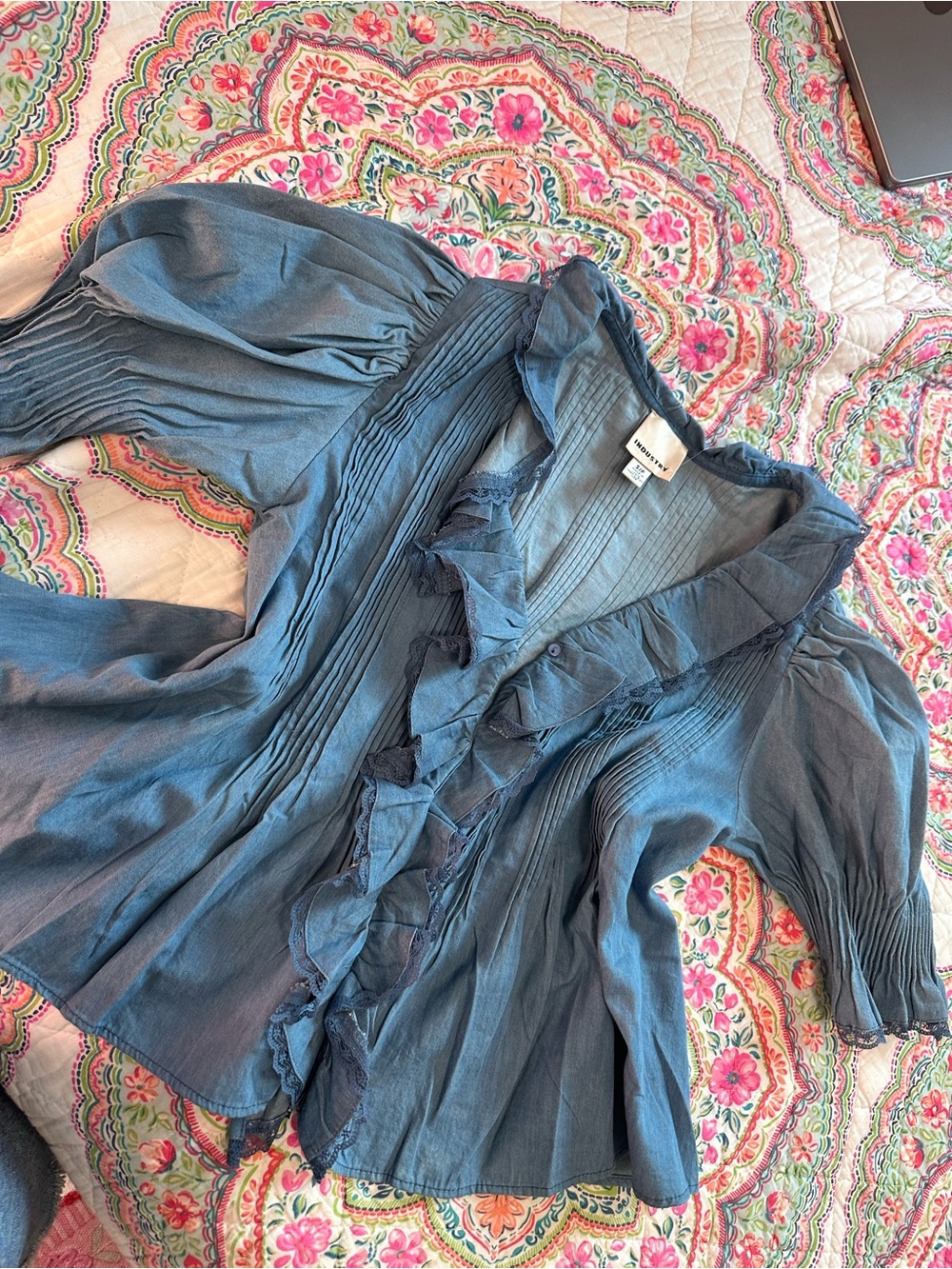 Ruffled Blue Women's top doen vibes